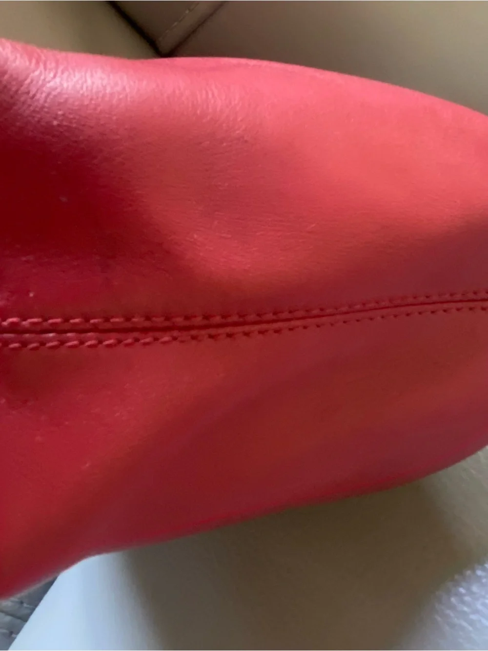 Vintage Coach Red Leather Shoulder Hobo with Embossed Logo